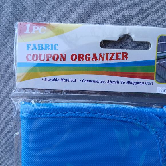 Fabric Coupon Organizer new in original packaging blue hook and loop closure - Picture 3 of 12